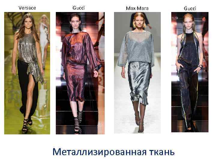 Versace Gucci Max Mara Металлизированная ткань Gucci 