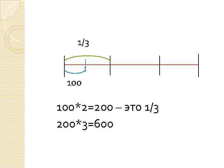 1/3 100*2=200 – это 1/3 200*3=600 