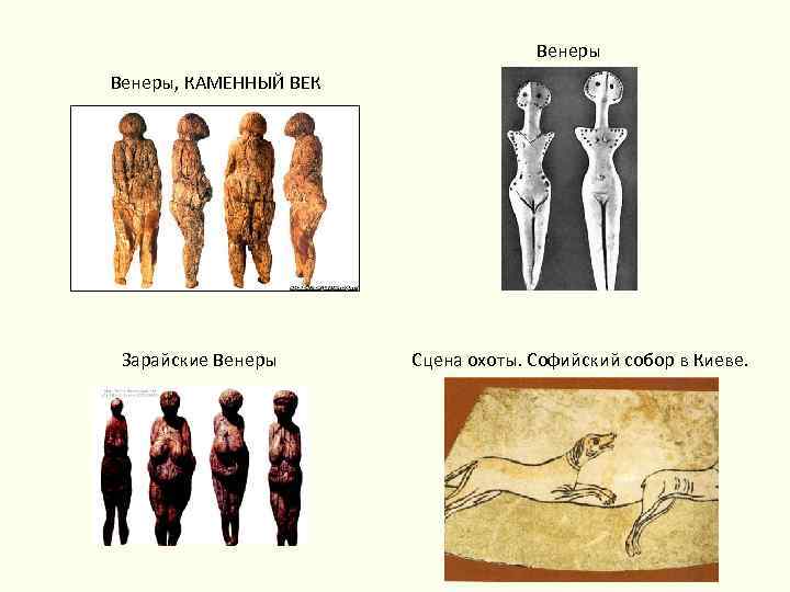 Венеры, КАМЕННЫЙ ВЕК Зарайские Венеры Сцена охоты. Софийский собор в Киеве. 