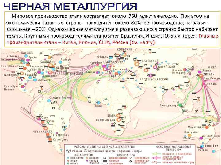  Мировое производство стали составляет около 750 млн. т ежегодно. При этом на экономически