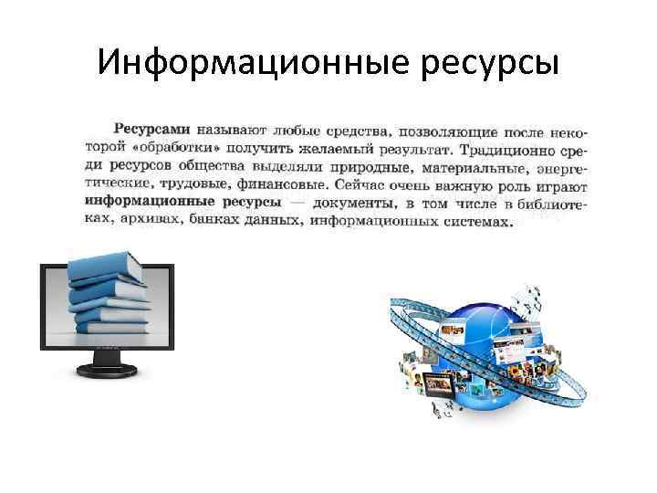 Презентация по теме информационные ресурсы