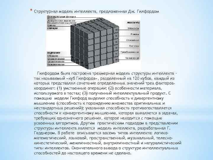 Модели интеллекта презентация