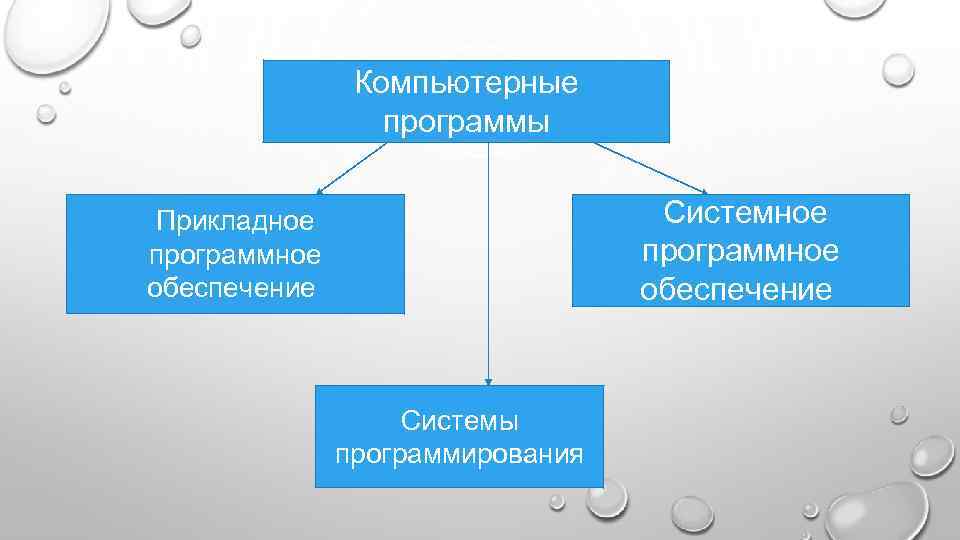 Компьютерные программы Системное программное обеспечение Прикладное программное обеспечение Системы программирования 