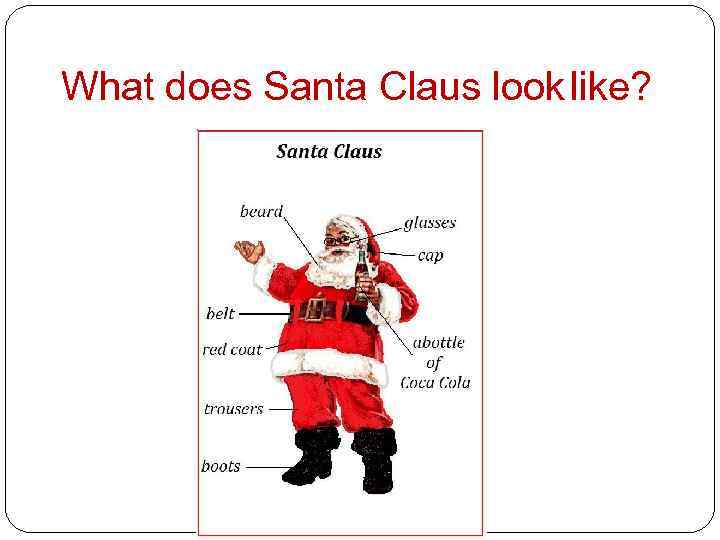 What does Santa Claus look like? 