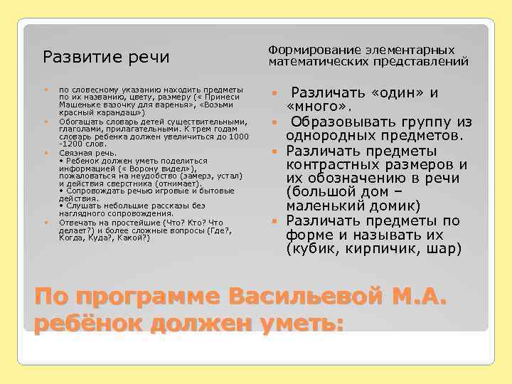 Развитие речи по словесному указанию находить предметы по их названию, цвету, размеру ( «