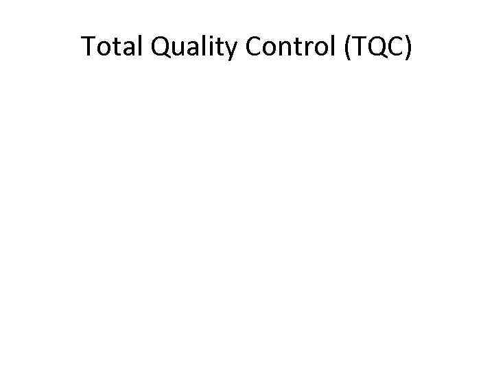 Total Quality Control (TQC) 