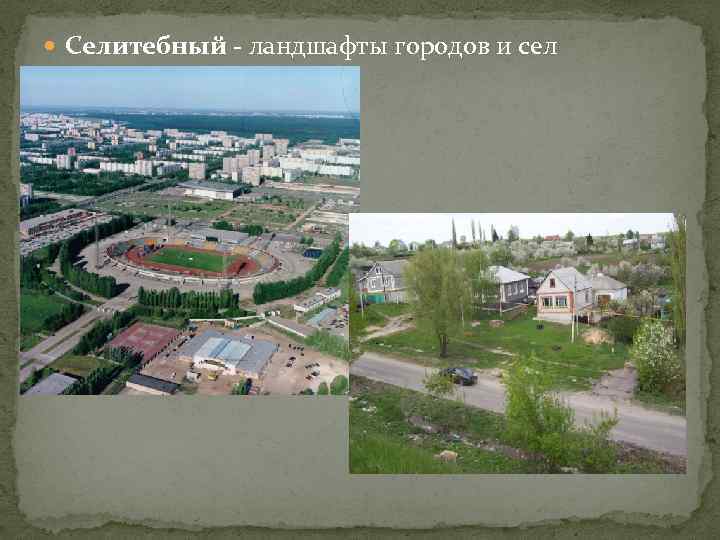 Селитебная территория это. Городские селитебные ландшафты. Селитебные антропогенные ландшафты. Селитебный Тип ландшафта. Сельские селитебные ландшафты.