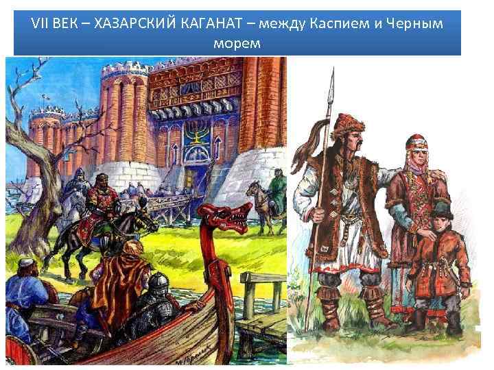 VII ВЕК – ХАЗАРСКИЙ КАГАНАТ – между Каспием и Черным морем 