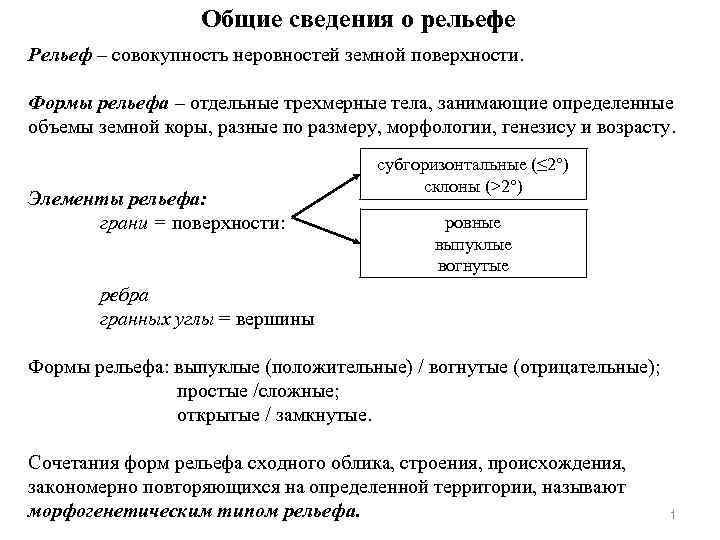 Общие сведения о рельефе Рельеф – совокупность неровностей земной поверхности. Формы рельефа – отдельные