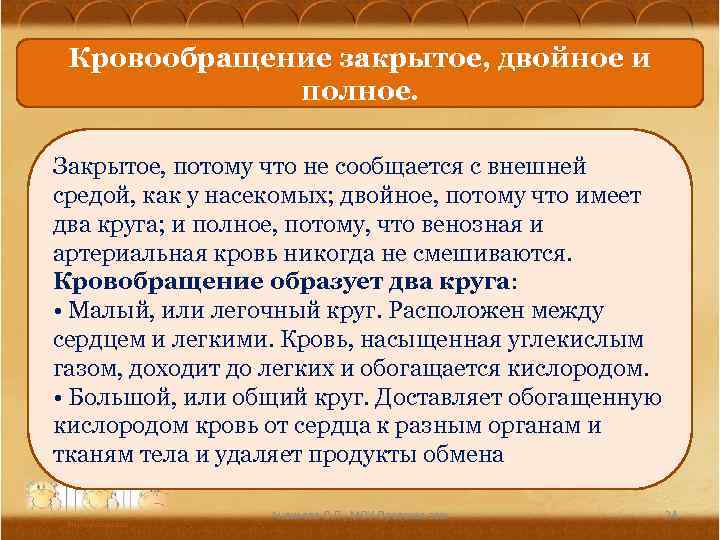 Кровообращение закрытое, двойное и полное. Закрытое, потому что не сообщается с внешней средой, как