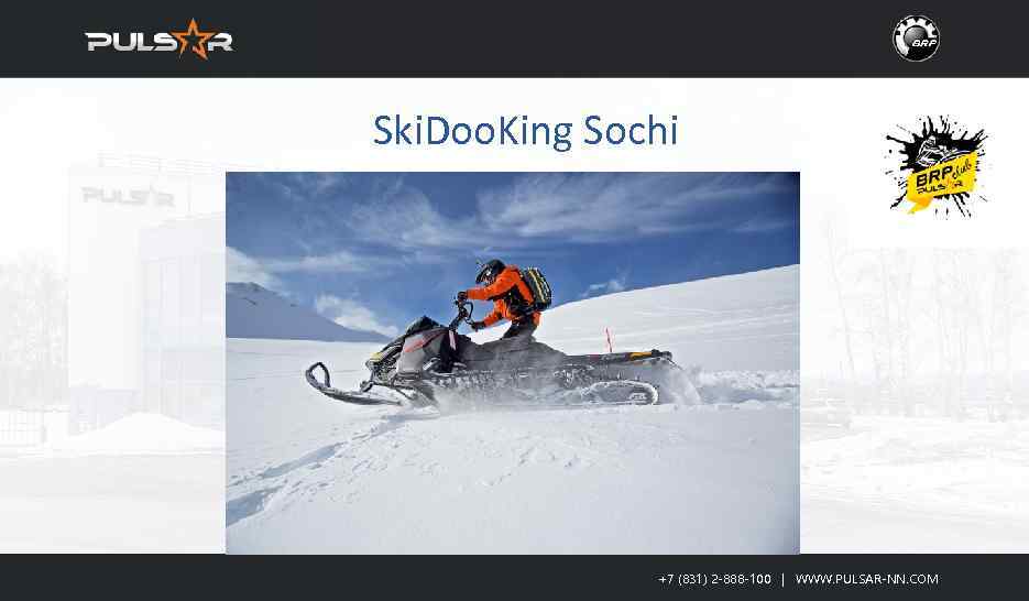 Ski. Doo. King Sochi +7 (831) 2 -888 -100 | WWW. PULSAR-NN. COM 