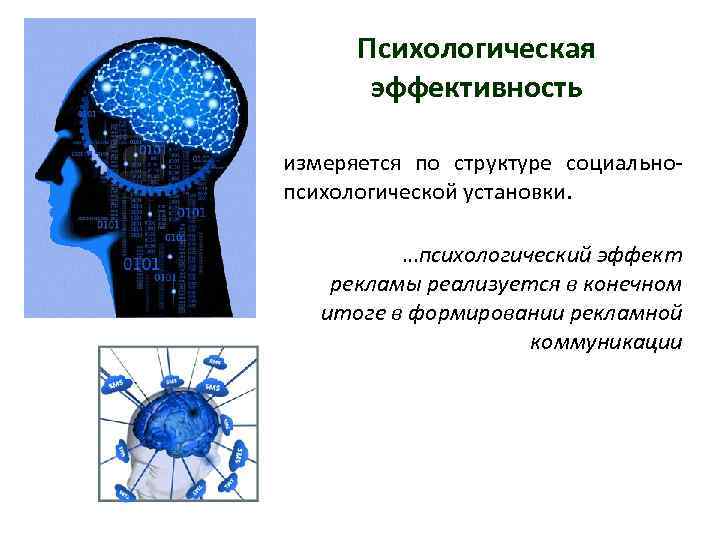 Психологическая эффективность измеряется по структуре социальнопсихологической установки. …психологический эффект рекламы реализуется в конечном итоге