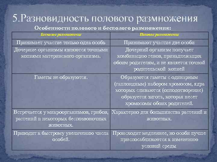 Виды полового. Особенности полового размножения. Характеристика полового размножения. Отличительная черта полового размножения. Сравнение полового и полового размножения.