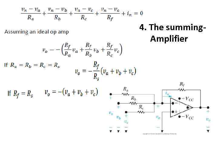 4. The summing Amplifier 