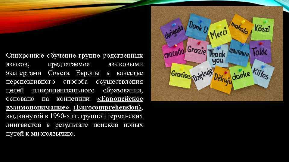 Синхронное обучение группе родственных языков, предлагаемое языковыми экспертами Совета Европы в качестве перспективного способа