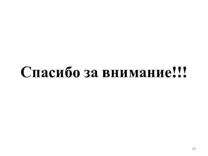 Спасибо за внимание!!! 13 