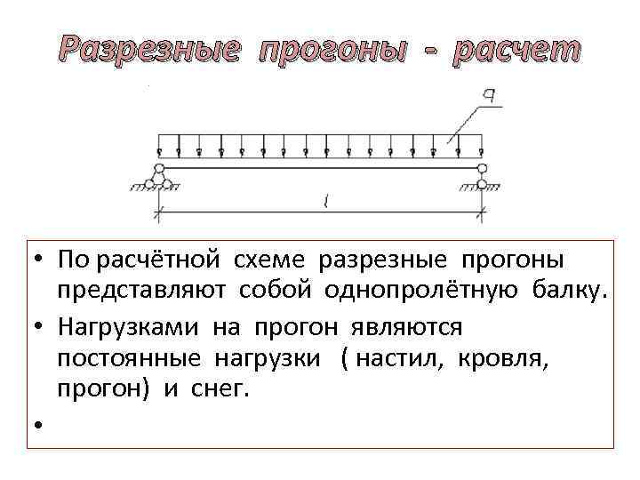 Расчетная схема прогона