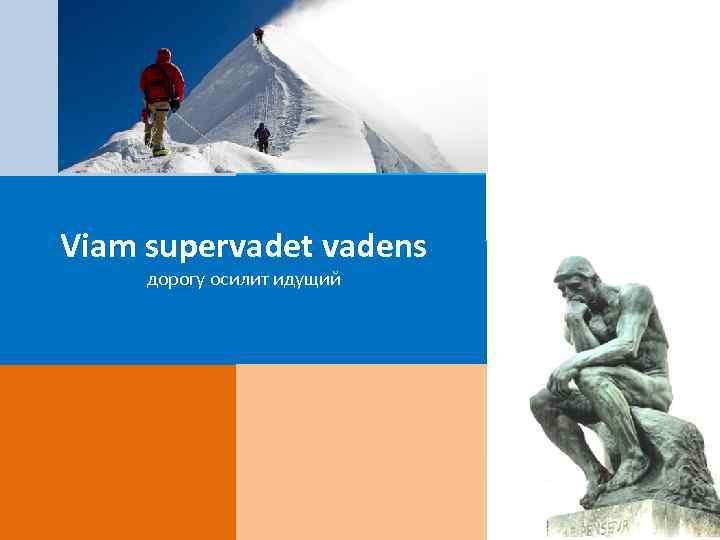 Viam supervadet vadens дорогу осилит идущий 