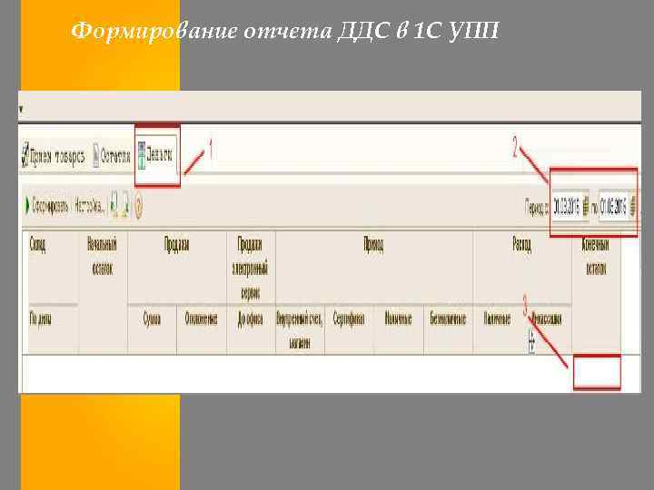 Формирование отчета ДДС в 1 С УПП 