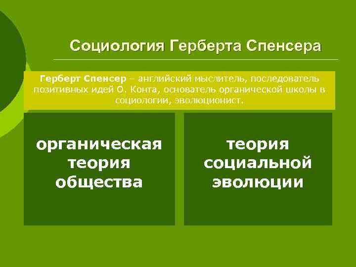 Доклад: Герберт Спенсер. Органическая теория