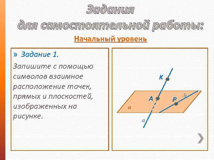 Задания для самостоятельной работы: Начальный уровень » Задание 1. Запишите с помощью символов взаимное