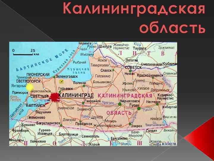 Калининград на карте россии показать фото
