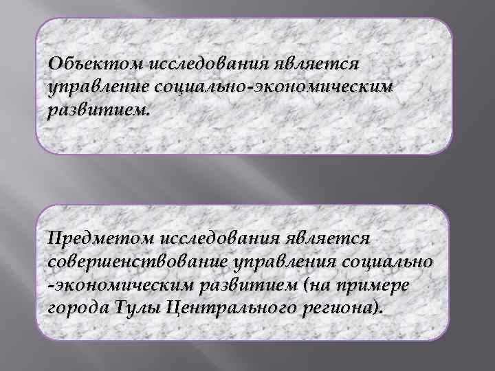 Объектом исследования является управление социально-экономическим развитием. Предметом исследования является совершенствование управления социально -экономическим развитием