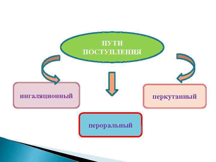 ПУТИ ПОСТУПЛЕНИЯ ингаляционный перкутанный пероральный 