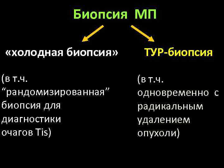 Биопсия МП «холодная биопсия» (в т. ч. “рандомизированная” биопсия для диагностики очагов Tis) ТУР-биопсия