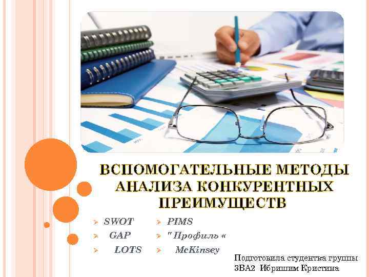 ВСПОМОГАТЕЛЬНЫЕ МЕТОДЫ АНАЛИЗА КОНКУРЕНТНЫХ ПРЕИМУЩЕСТВ Ø SWOT Ø PIMS Ø GAP Ø 