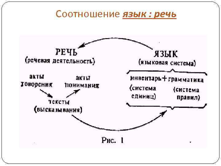 Соотношение язык : речь 