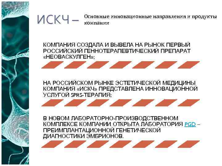 ИСКЧ – Основные инновационные направления и продукты компании КОМПАНИЯ СОЗДАЛА И ВЫВЕЛА НА РЫНОК