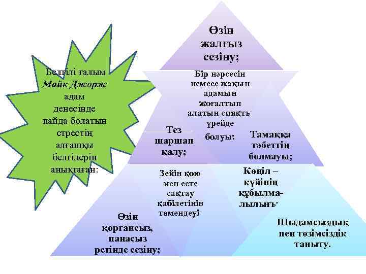 Өзін жалғыз сезіну; Белгілі ғалым Майк Джорж адам денесінде пайда болатын стрестің алғашқы белгілерін