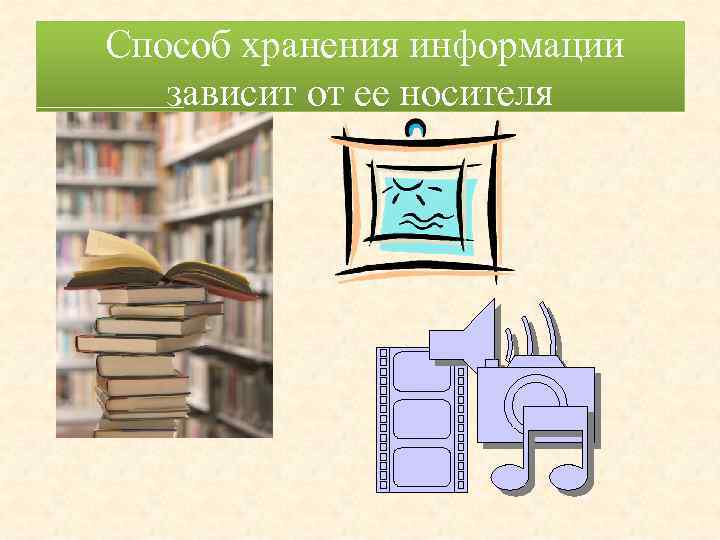  Способ хранения информации зависит от ее носителя 