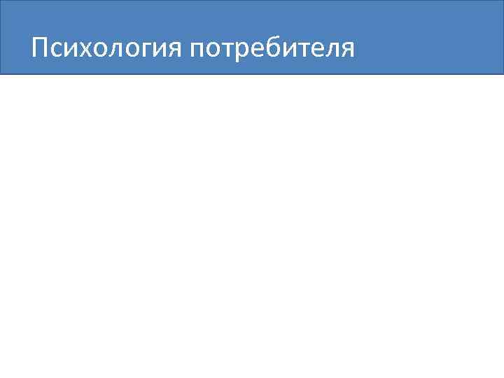 Психология потребителя 