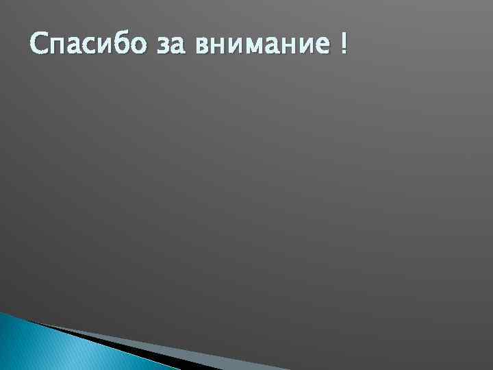 Спасибо за внимание ! 