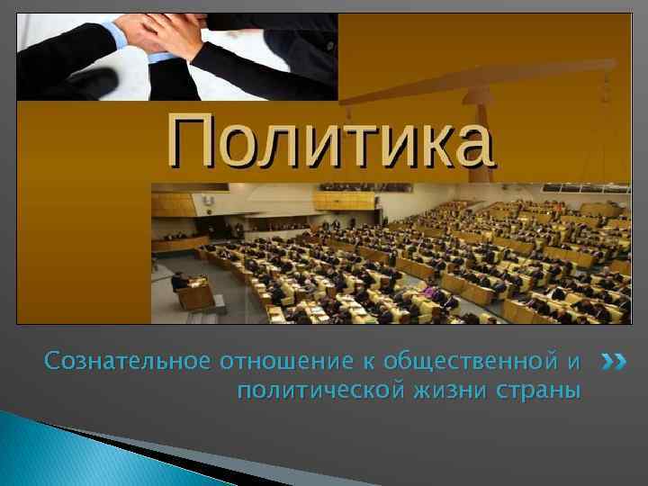 Сознательное отношение к общественной и политической жизни страны 