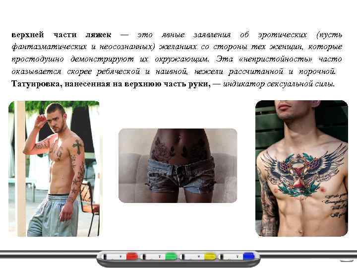 верхней части ляжек — это явные заявления об эротических (пусть фантазматических и неосознанных) желаниях