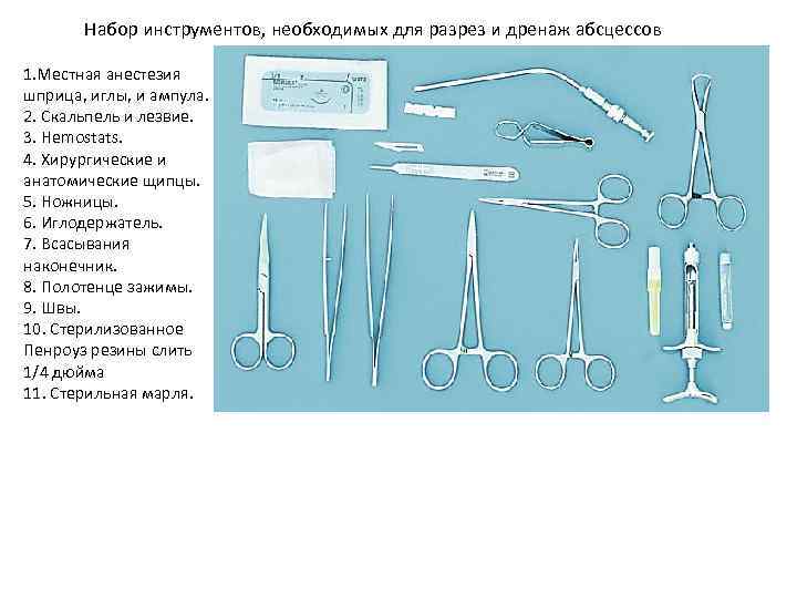 Набор инструментов для пхо раны