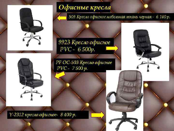 Офисные кресла 509 Кресло офисное мебельная ткань черная - 6 140 р. 9923 Кресло