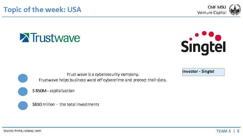 Topic of the week: USA Trust wave is a cybersecurity company. Trustwave helps business