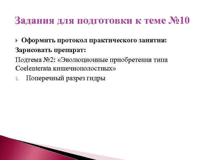 Задания для подготовки к теме № 10 Оформить протокол практического занятия: Зарисовать препарат: Подтема