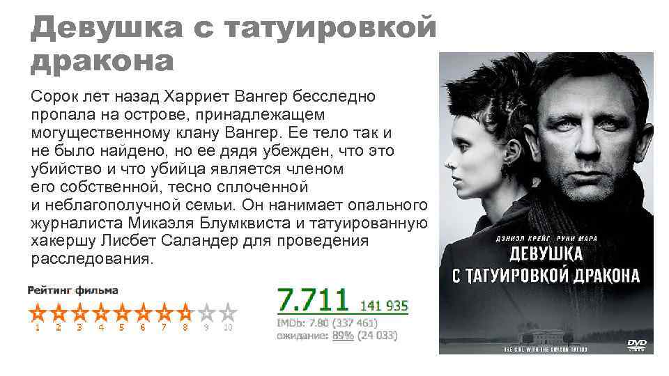 Девушка с татуировкой дракона Сорок лет назад Харриет Вангер бесследно пропала на острове, принадлежащем