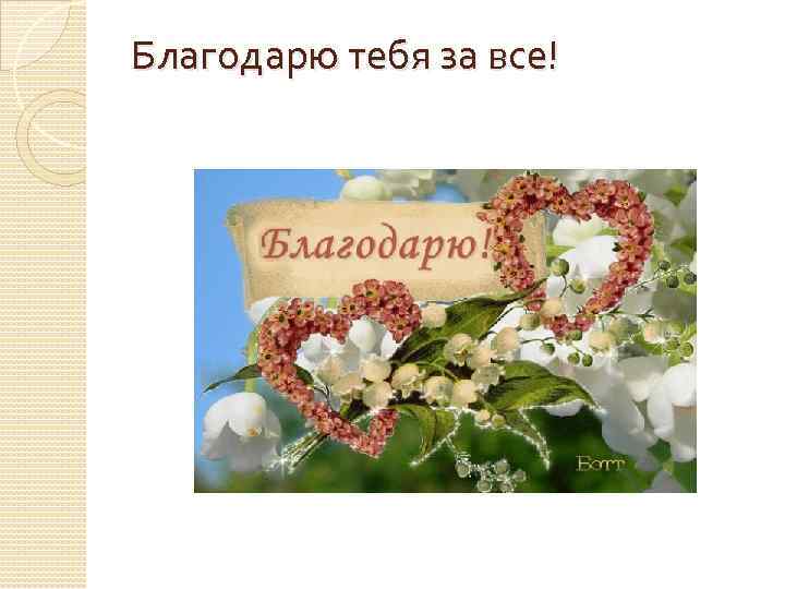 Благодарю тебя за все! 