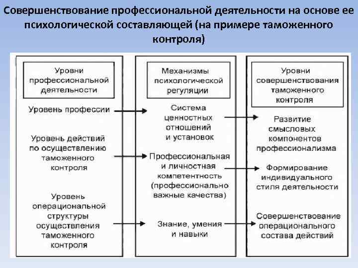 Совершенствование профессиональной деятельности на основе ее психологической составляющей (на примере таможенного контроля) 