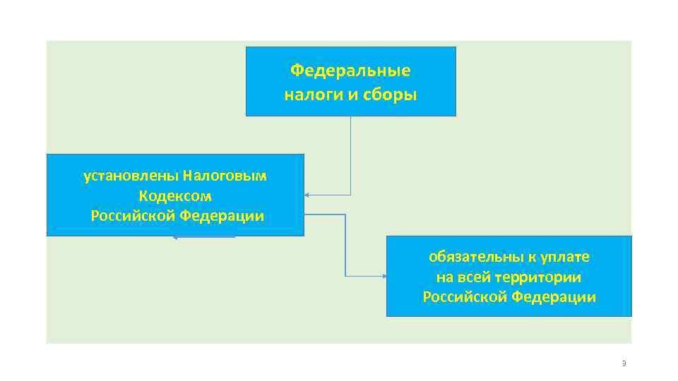 Федеральные налоги и сборы установлены Налоговым Кодексом Российской Федерации обязательны к уплате на всей