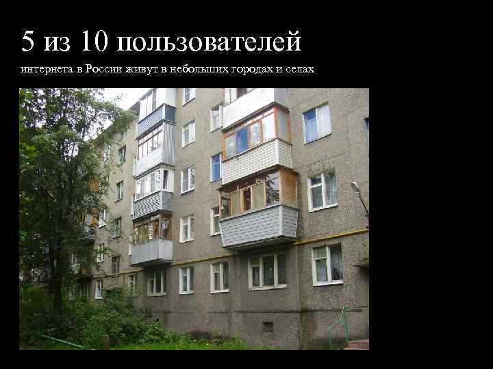 5 из 10 пользователей интернета в России живут в небольших городах и селах 