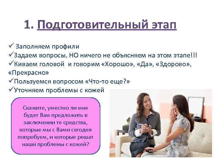 1. Подготовительный этап ü Заполняем профили üЗадаем вопросы, НО ничего не объясняем на этом