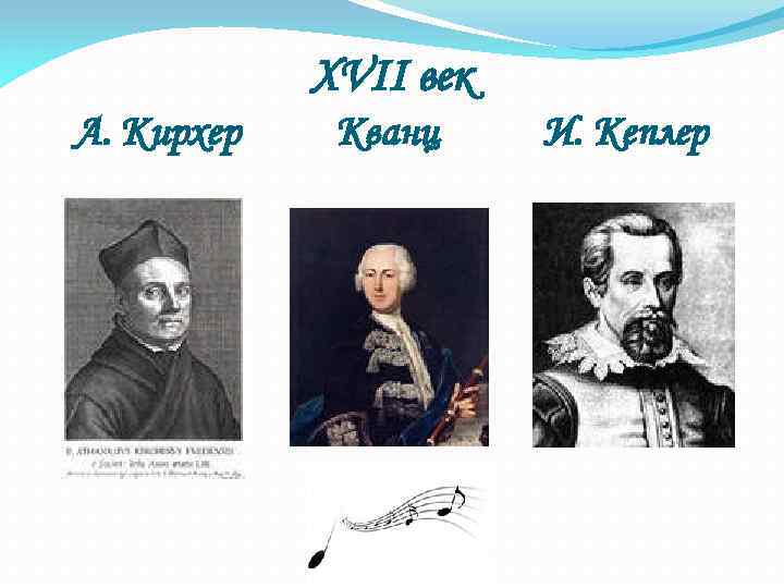 XVII век А. Кирхер Кванц И. Кеплер 