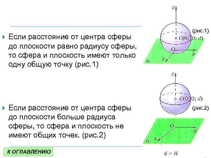 Расстояние от центра до плоскости. Расстояние от центра сферы до плоскости. Сфера и плоскость имеют одну общую точку если. Расстояние от центра сферы до плоскости равно радиусу. Если расстояние от центра сферы до плоскости.